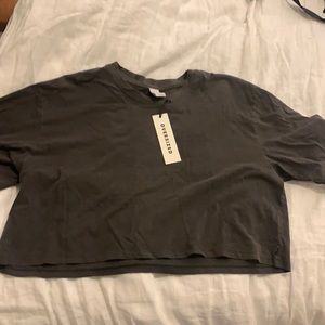 Aritzia TNA Tour Cropped Tshirt Grey